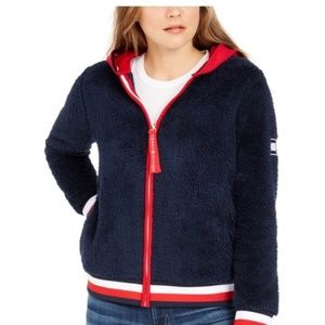 NWT Tommy Hilfiger Faux Sherpa Hooded Jacket Size Small